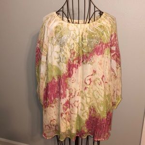 Reba - Pink/Green Blouse